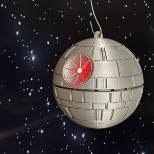 Weihnachtsbaum Kugel "Todesstern" mit LED